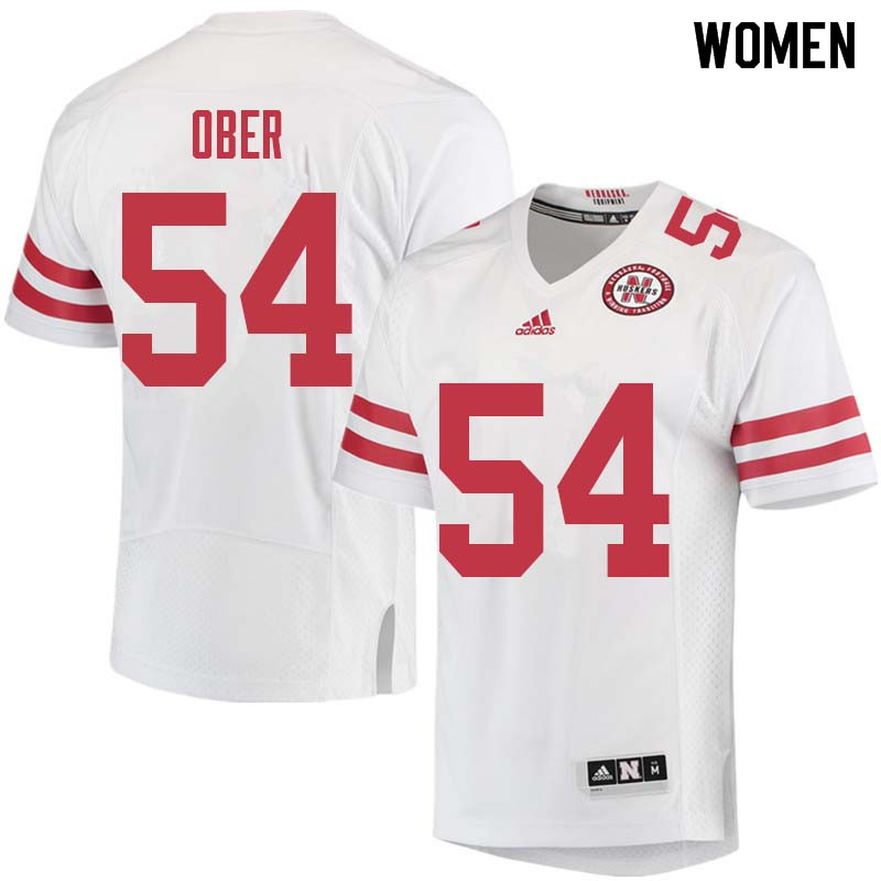 Women #54 Jordan Ober Nebraska Cornhuskers College Football Jerseys Sale-White - Click Image to Close